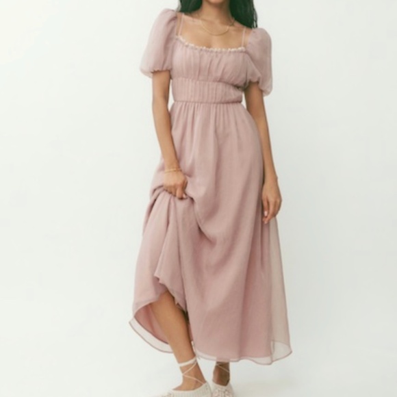 NWT Reformation Mayme Dress in Soft Pink Size 8 - Picture 1 of 17